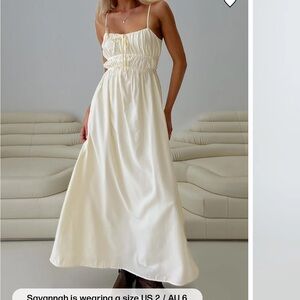 Violeta Tiered Cream Maxi Dress
